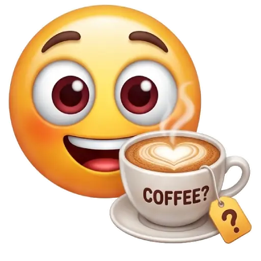 Cute smiley face, stickers, Whatssapp stickers, love, kiss me, valentine, coffee, date